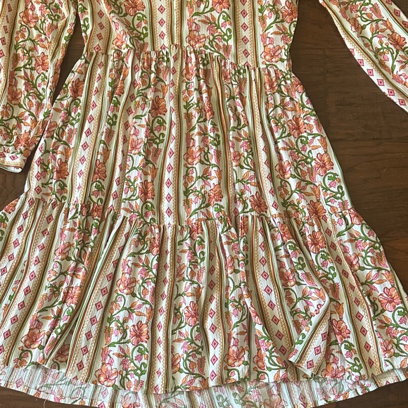 Long sleeve casual dress with fun floral design cotton - Picture 4 of 5